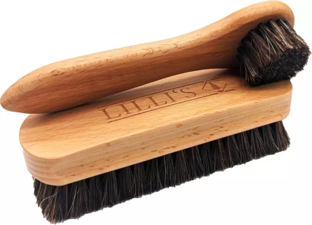 Juego de cepillos de cuero Lillis, cepillo de pulido y cepillo de crisol cepillo de zapatos zapatos de cuero