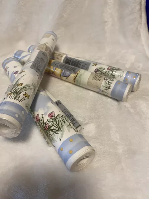 Lot Of 4 WINNIE-THE-POOH Wallpaper Border Disney 5 Yards Prepasted Vinyl NEW