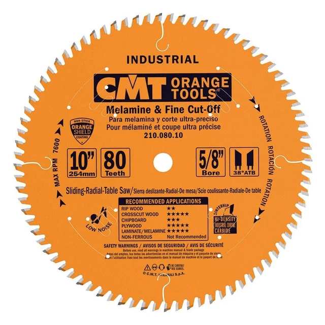 CMT - Industrial Melamine & Fine Cut-Off Saw Blade, 12-Inch x 96 Teeth 40° ATB
