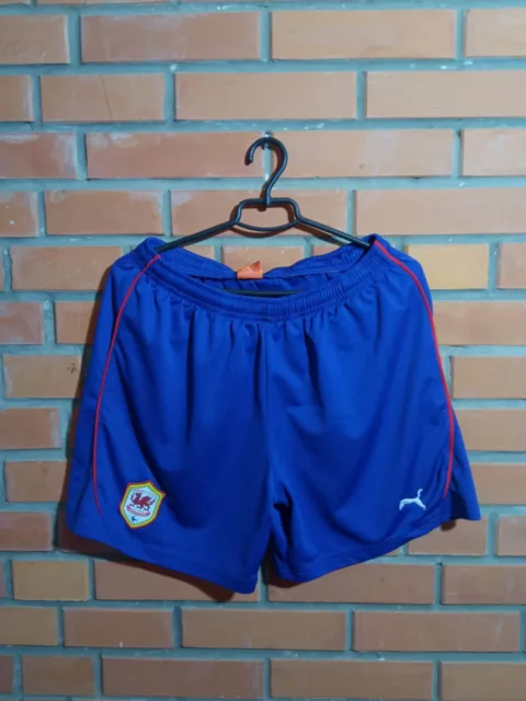 Cardiff City FC Home Football Soccer Shorts Blue Puma Polyester Mens Size L