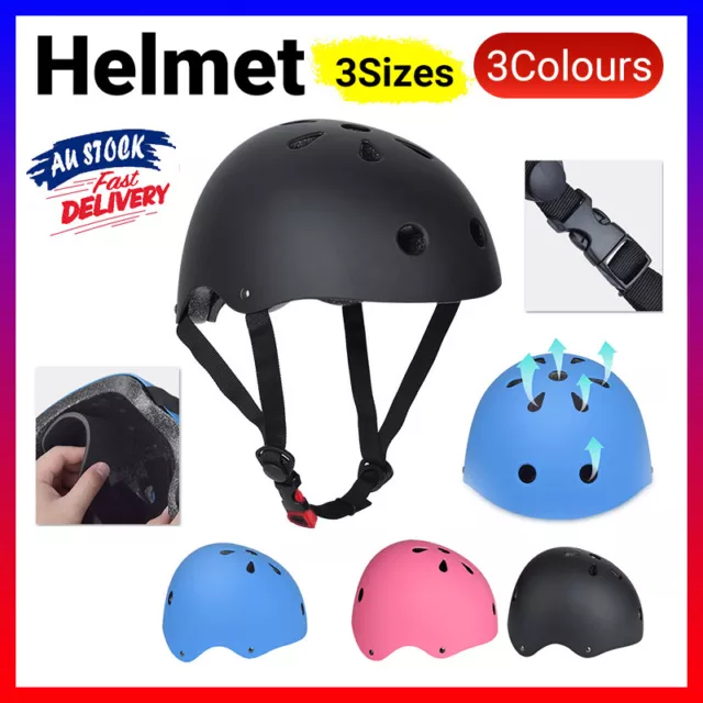 Bike/Skate Helmet 3 Sizes Available Kids Adult Skateboard Professional Safety AU