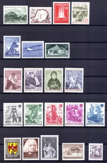 Österreich, MiNr. 1082-1102, Jahrgang 1961, postfrisch / inclusive Sondermarken