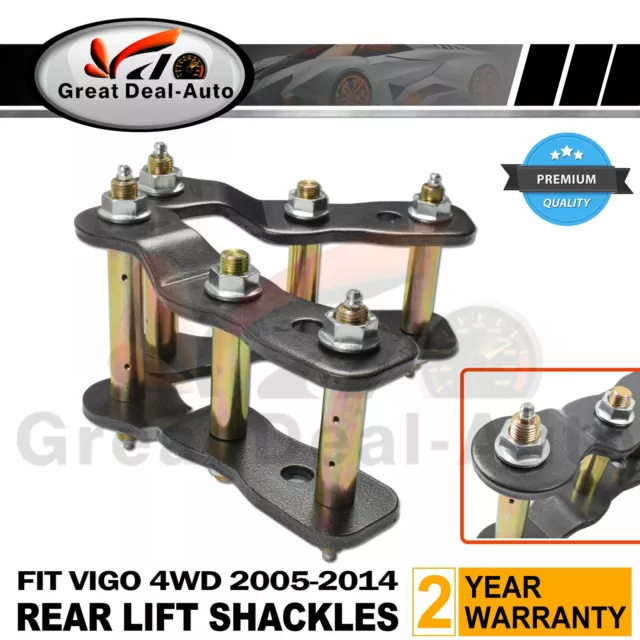 Rear Extended Lift Up Greasable Shackles 2" inch fit Hilux Vigo 05+ 4WD KUN26