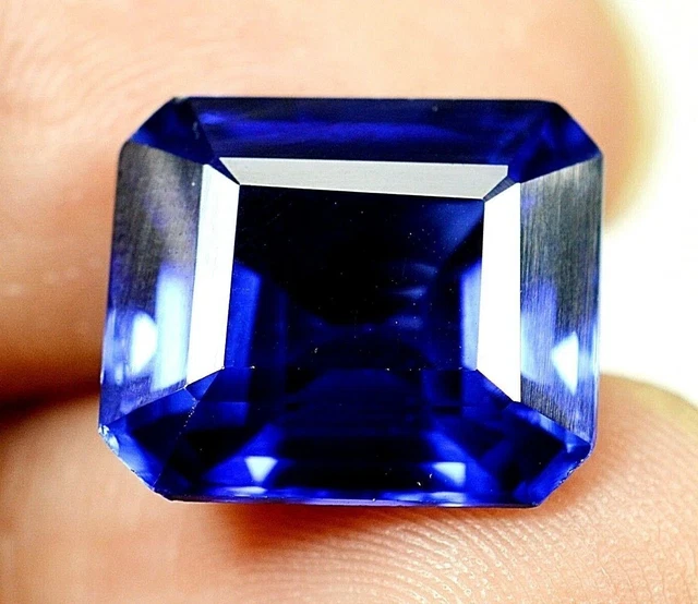 Saphir bleu naturel de Ceylan 11,25 ct certifié émeraude en vrac R244