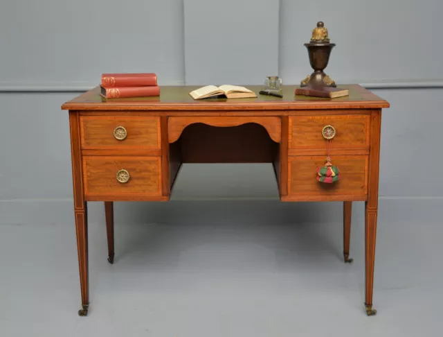 Edwardian Inlaid Mahogany Writing Table Desk