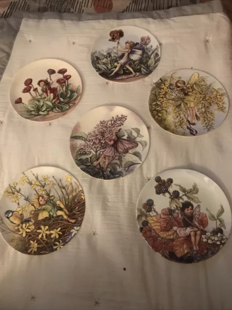 Gresham Collection of 6 Flower Fairies Plates Cicely Mary Barker 8"