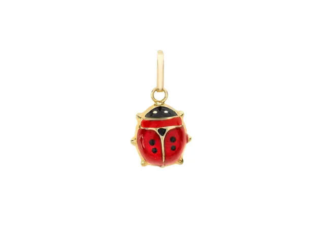 Enamel Ladybird Pendant 9ct Yellow Gold