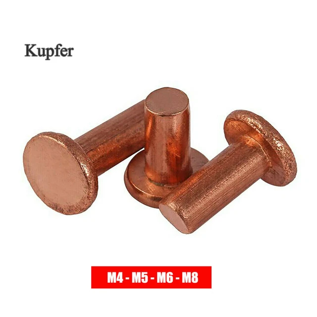 M4 M5 M6 M8 Kupfer Senkkopfnieten Vollniete Kupfernieten Solide Senknieten Niet