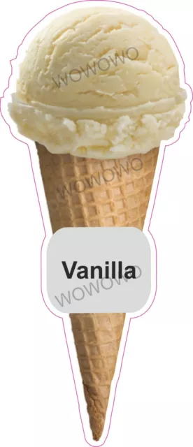 Ice cream van sticker Vanilla Scoop Cone waffle trailer shop decals
