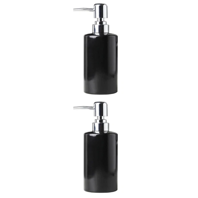 2 piezas Contenedor vacío de champú dispensador de jabón de cerámica para fregadero de cocina