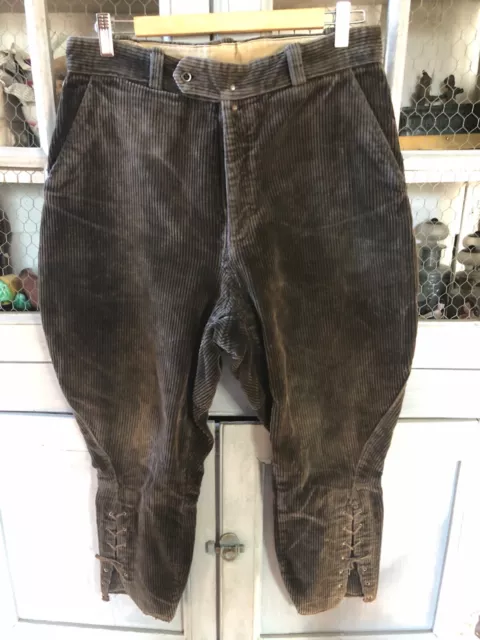 Ancien Pantalon De Chasse En Gros Velours. Début XXème. Taille 42. Adolphe LAFON