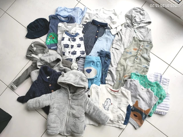Baby Boys Clothes Bundle 3-6 Months M&S Next Vests Coat Jumpers Trousers