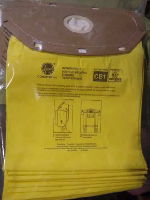 10 pk Hoover commercial AH10232 allergen CB1 vac bags