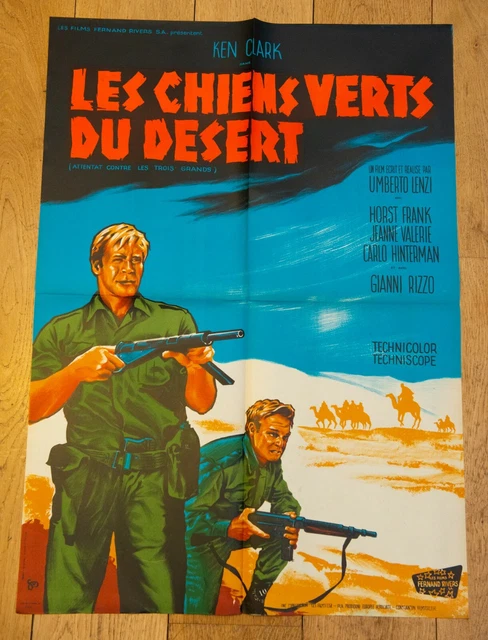 LES CHIENS VERTS DU DESERT Affiche cinéma 60x80 UMBERTO LENZI, KEN CLARK, FRANK