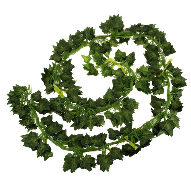 12 Pcs Décor De Mariage Guirlande Feuilles Soie Vignes Vertes Plante