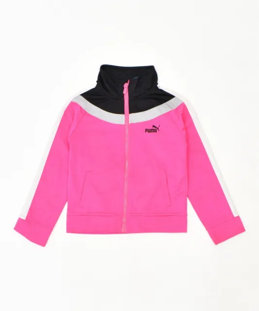 PUMA Girls Tracksuit Top Jacket 3-4 Years Pink Polyester RG12