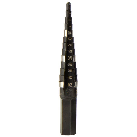 Klein Tools Ktsb01 Step Drill Bit Double-Fluted #1, 1/8 To 1/2-Inch