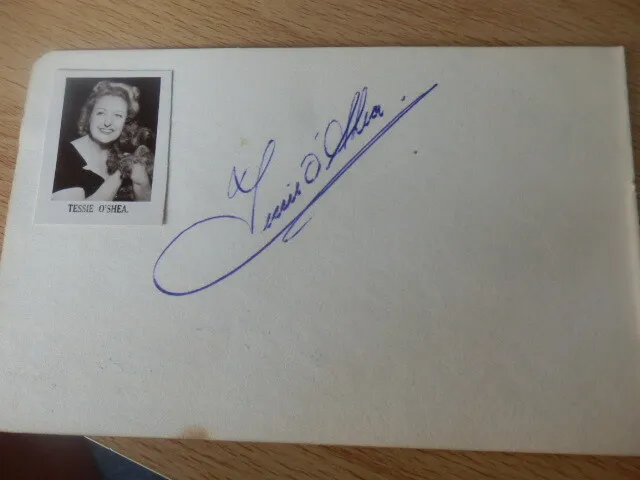 Tessie  O'shea  -  Welsh  Entertainer   -   Autograph