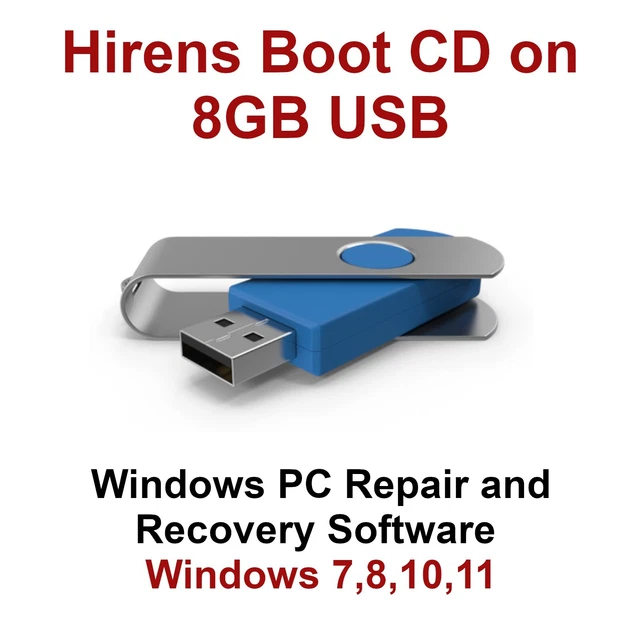 HIREN'S BOOT CD on USB, Windows Password Reset Recover Repair Windows 7