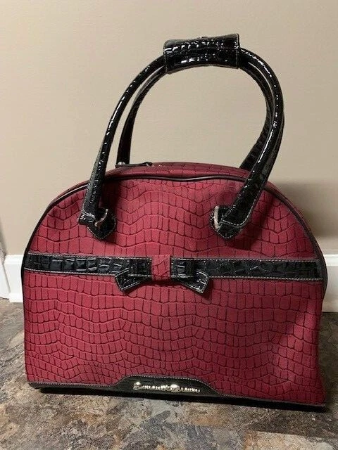 2 piece carry on luggage set Samantha. Brown. Burgundy with Black Trim    2