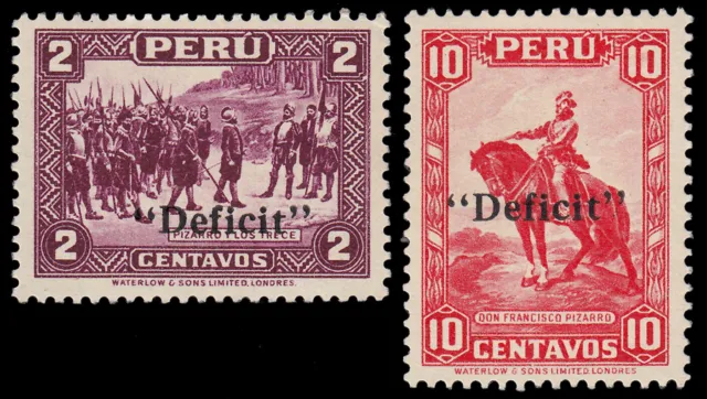 Pérou Taxe 57/58 1935 Timbres De 1934-36 Avec Surcharge Déficit MNH