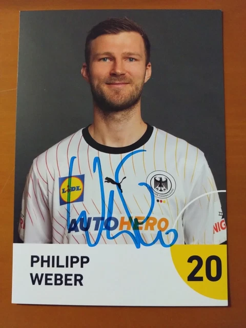 PHILIPP WEBER, ORIG.-AUTOGR., AK, dt. Handball-Nationalmannschaft 2024 ...