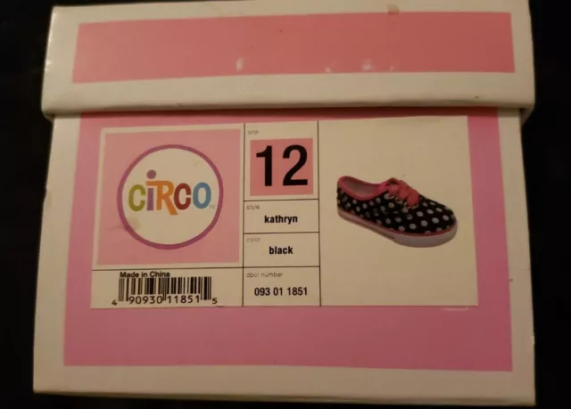 Circo Girls 12 Black White Polka Dot Pink Sparkle Lace Glitter Sneakers Kathryn