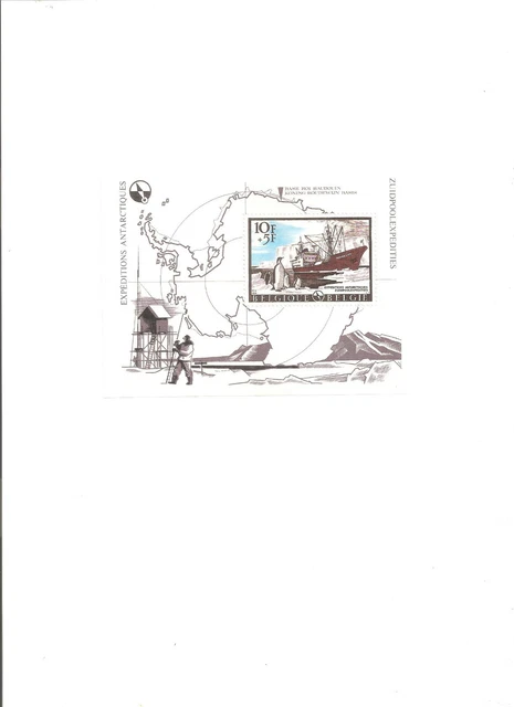 Lot de 2 blocs philatélique de Belgique -1966 Expéditions Antarctiques-Neuf sans