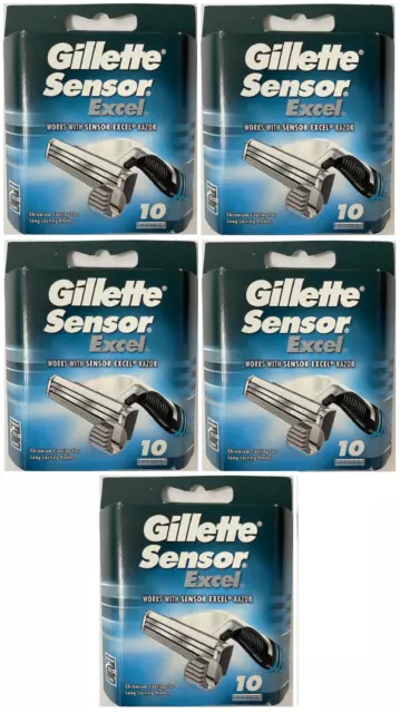 Gillette Sensor Excel Razor Blades - 50 Cartridges