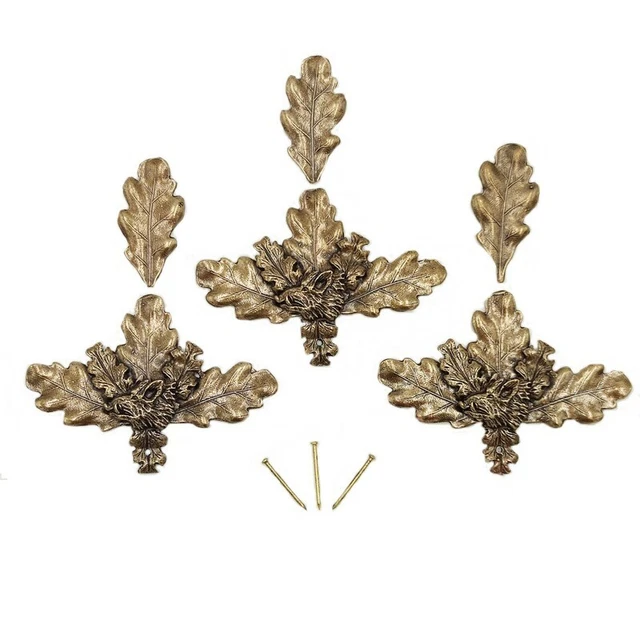 3 Pieza Hoja de Roble Hojas de Cubierta Con Bachenkopf Decoración para Jabalí