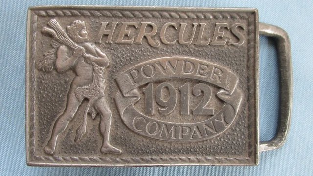 Hercules Powder Company 1912 Commemorative Pewter Belt Buckle-Giant Slayer