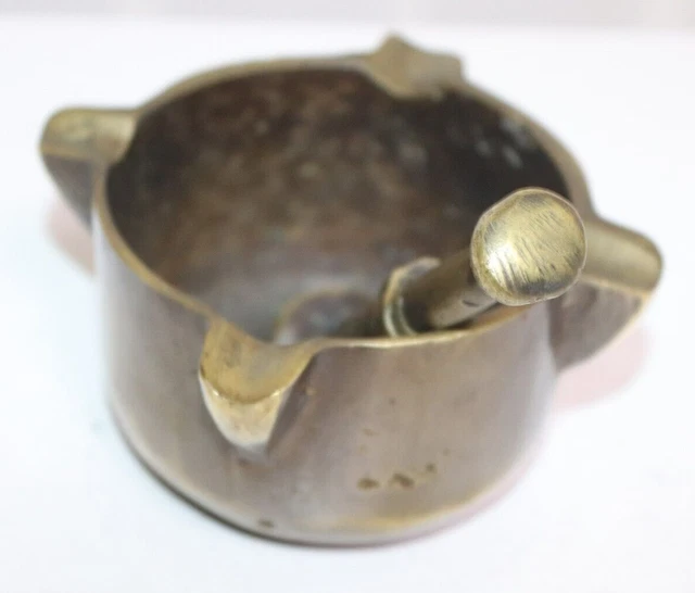 Antiker Mörser mit Pistill / Stößel massiv Bronze 768 Gramm  /;512