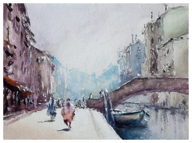 Original Aquarell Gemälde Malerei impressionistisch Venedig venezia