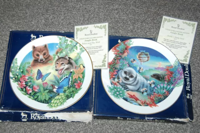 2 x Jungle Book Royal Doulton Collectors Gallery Edition Plates