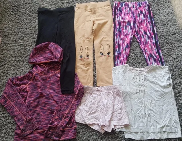 Bundle of Girls Clothes Age 8-9 Years (6 items) Pyjamas, Sports Leggings, Hoodie