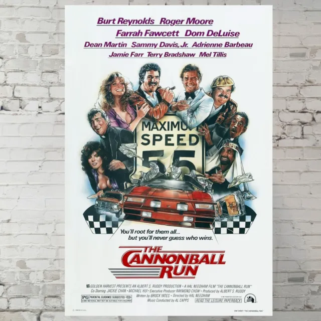 The Cannonball Run movie poster, Burt Reynolds, Roger Moore - 11x17" Wall Art