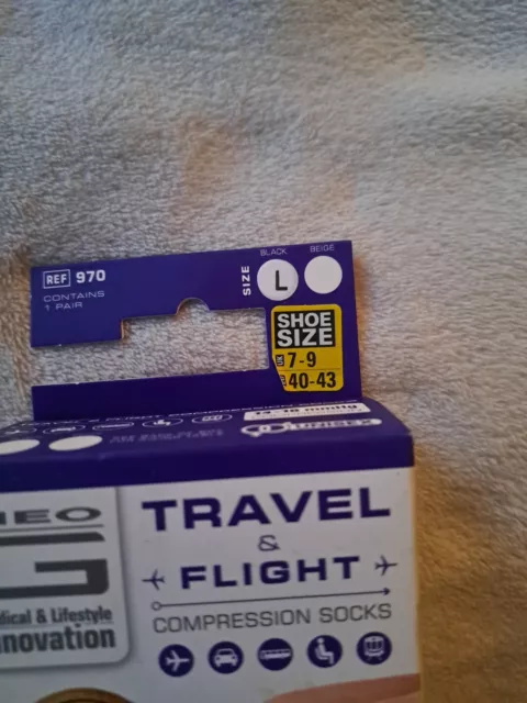 Neo G Travel and Flight Compression Socks Medium Black UK Size 4-7 M 2