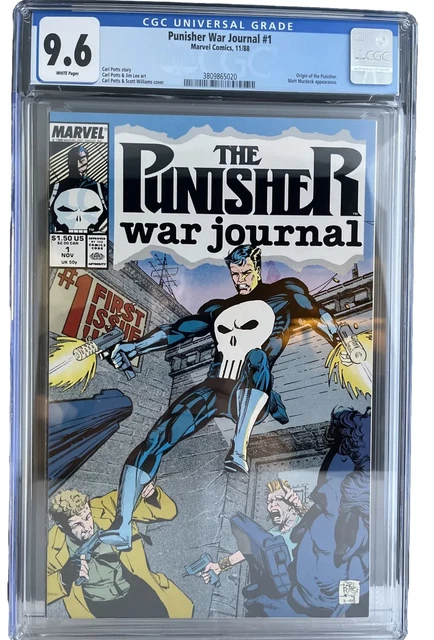PUNISHER  WAR JOURNAL  #1  CGC 9.6  "ORIGIN OF THE PUNISHER" white pages