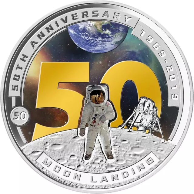 SOLOMON ISLANDS Half Dollar 2019 Proof '50th Anniversary of Moon Landing'