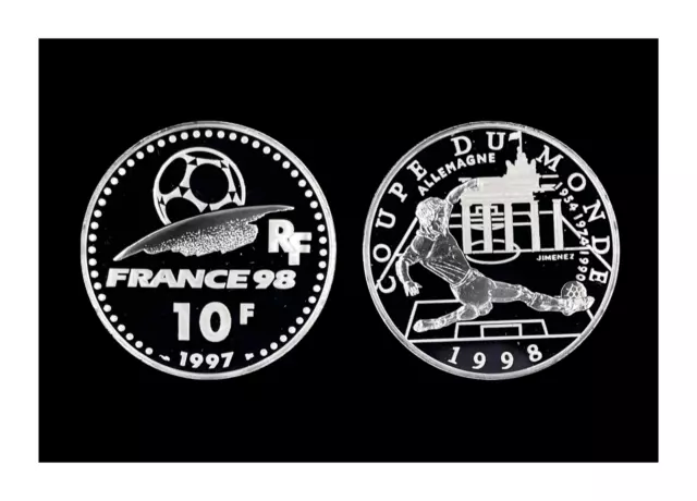 Moneta - Francia 10 franchi 1997 - World Cup 1998 - Germania - Argento Proof