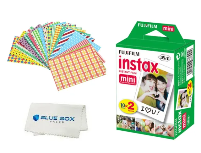 Fujifilm Instax Mini Instant Film -20 SHEETS- For Mini 8 & 9 Cameras + Stickers