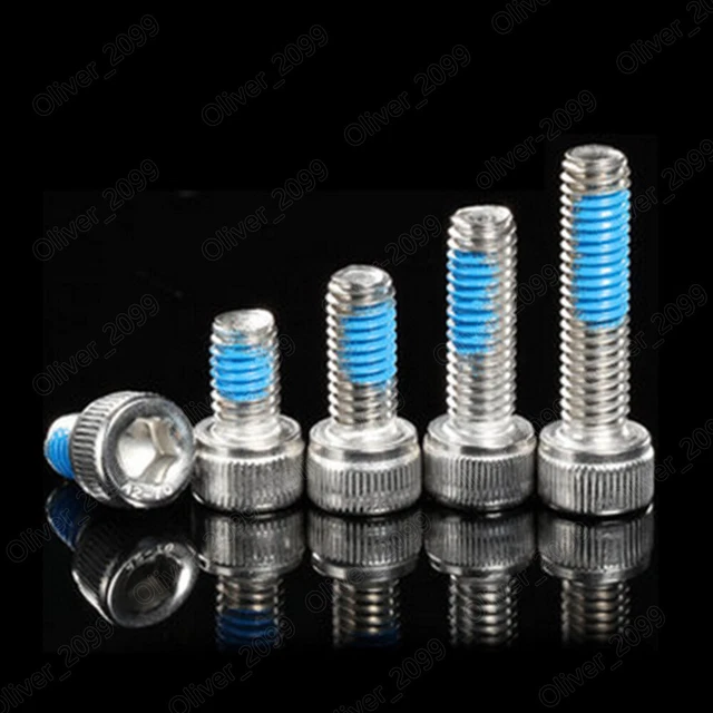 304 bulloni presa esagonale in acciaio inox testa tappo con vite di bloccaggio patch blu M1,6-M6