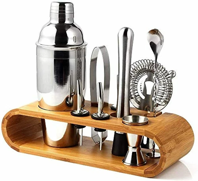 Cretee 10 Pièces Ensemble De Shaker À Cocktail en Acier Inoxydable De 750ml D'