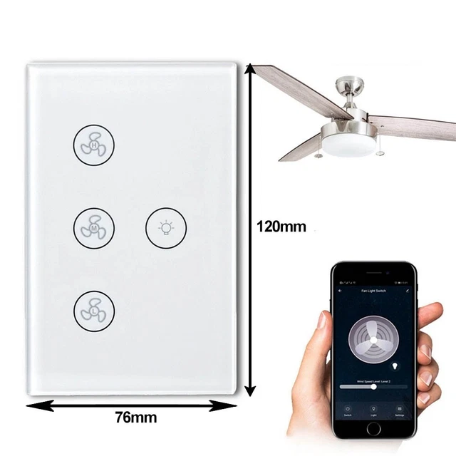 Interrupteur Tactile En Cristal Blanc Encastré Double + Mécanisme