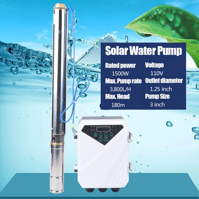 DEEP WELL SOLAR Water Pump Bore Hole Submersible MPPT Controller 3" 2HP