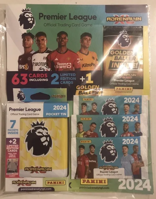 Panini Adrenalyn XL Jaune Boite 63 Cartes Megapack Football Premier Ligue 2024