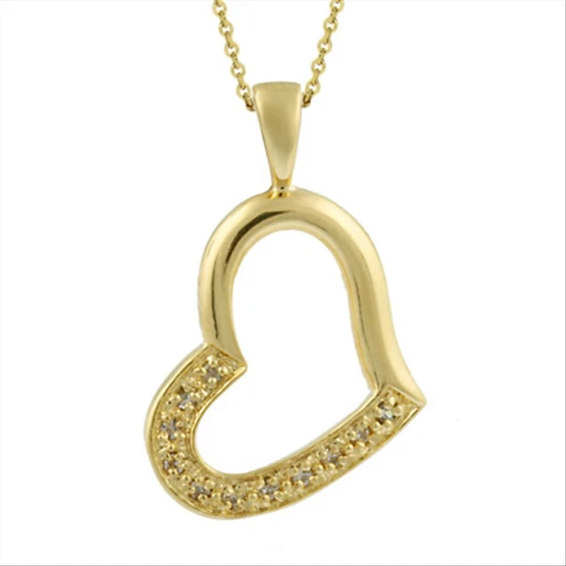 Pendentif Cœur En Filigrane Plaqué Or 18K Sur Argent 925 - Longueur 18 Pouces