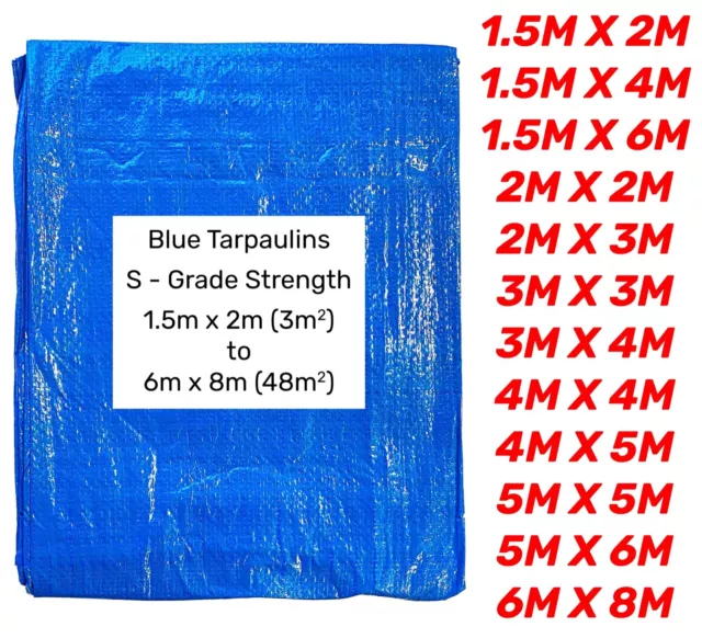 Blue Tarpaulin, Waterproof, Ground Cover, Camping Sheet, Outdoors Multipurpose