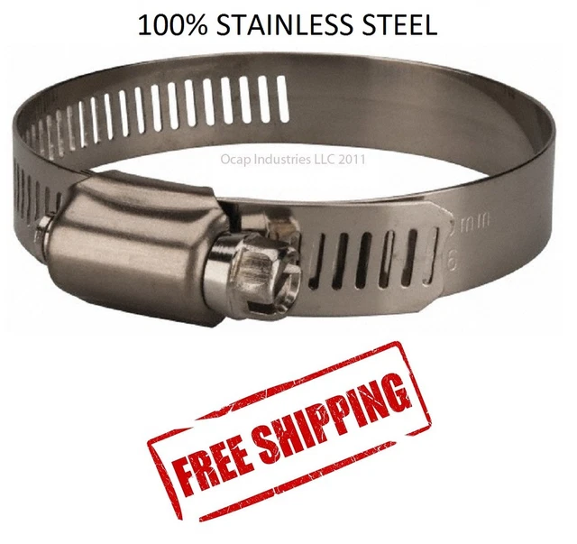(10) Premium 304 Stainless Steel Hose Clamp #72 4-1/8" to 5" 105-127mm