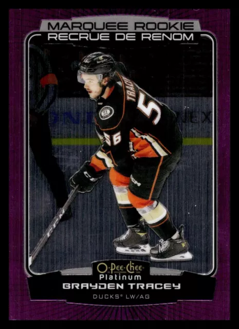 2022-23 UD OPC Platinum Matte Pink 213 Brayden Tracey, Anaheim Ducks